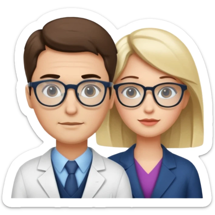 Perfect love. Psychologist girl and a futurologist man sticker