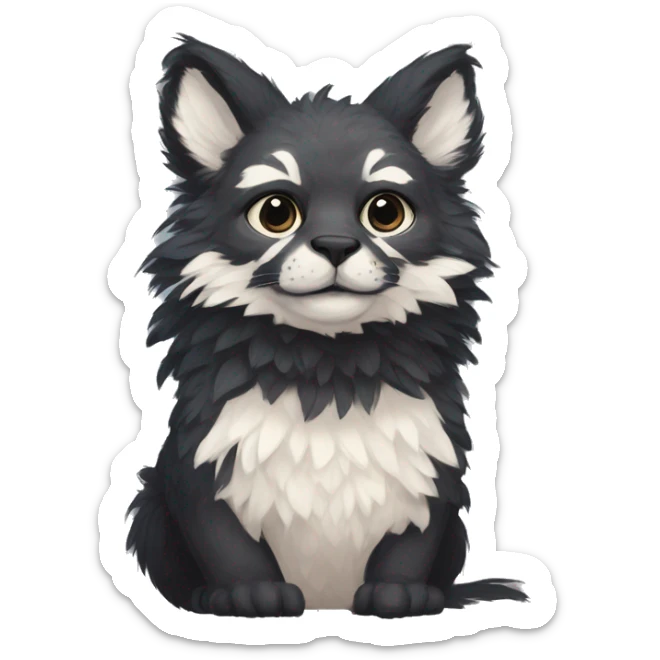 Modern Realistic Rare Fantasy Fluffy Vernid-Trico-species by LiLaiRa, full body sticker