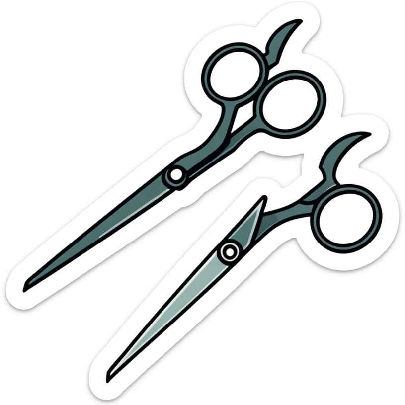 Two scissors intertwining sticker