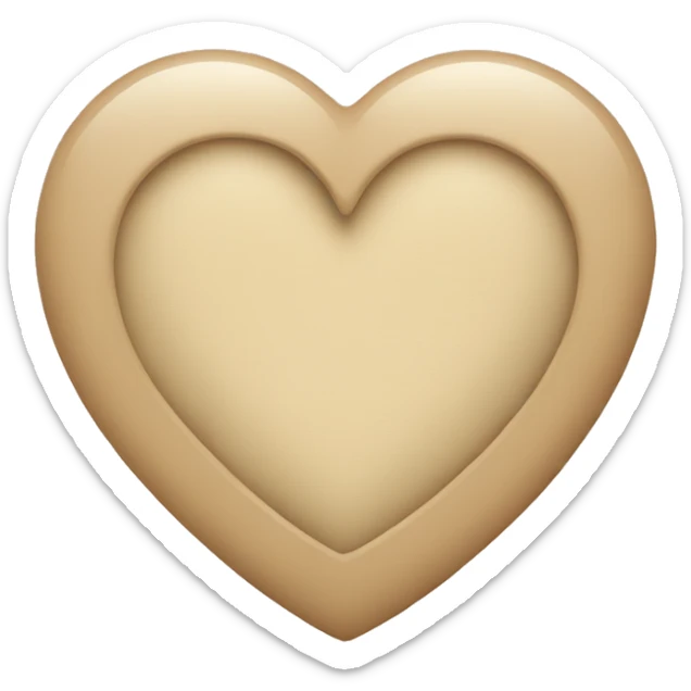 beige heart sticker