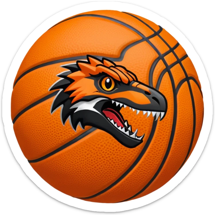 Toronto Raptors basketball emoji, raptor claw, basketball, bold colors sticker