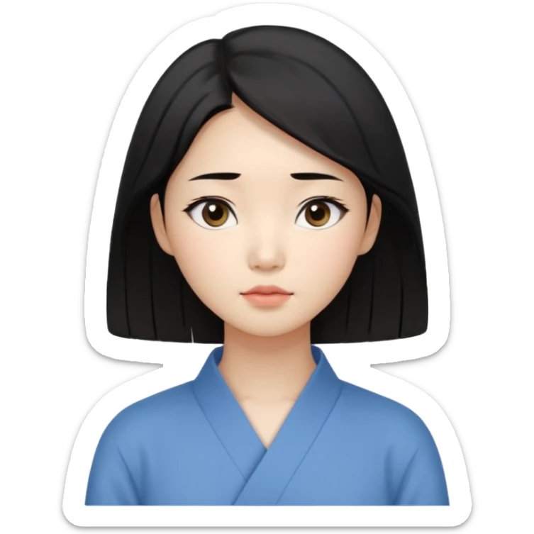 Korean woman, East Asian features, female human avatar,
soft thoughtful expression, calm mood, sensitive personality,
natural black hair, simple hairstyle,
neutral face, minimal makeup,long hair,
professional, clean, minimal style,
no cartoon, no fantasy, no costume sticker