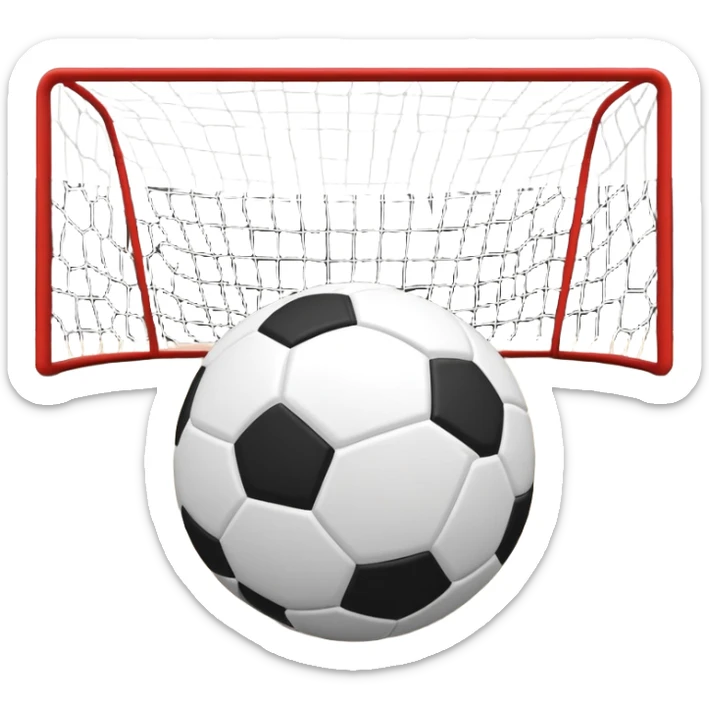 A close-up of a mini football (futsal) ball on the court, with the goals and boundary lines visible in the background. The scene captures the small-scale, fast-paced nature of futsal, emphasizing the ball's precision and the smooth playing surface. sticker