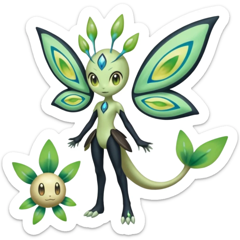 Meloetta-Celebi-Cresselia-Zygarde-Electrike-Fakémon-fusion, full body sticker