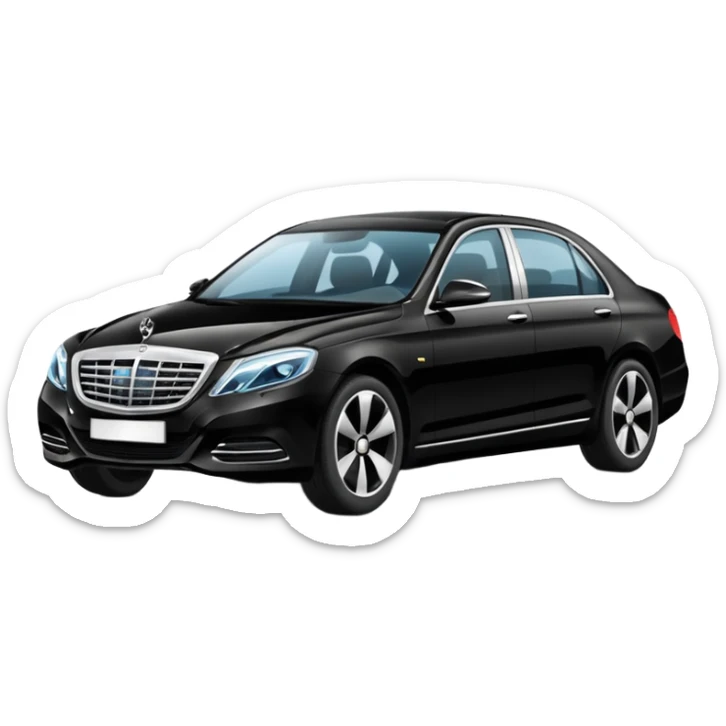 Crée-moi une voiture noire, berline, très classe La voiture  en long 2025classe S. sticker