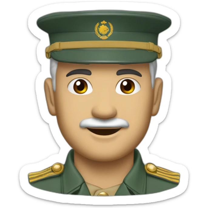 Un general des forces armées royales militaire (avec tenu beige et étoile marocain sur la casquette)(expl; General Ouarak) sticker