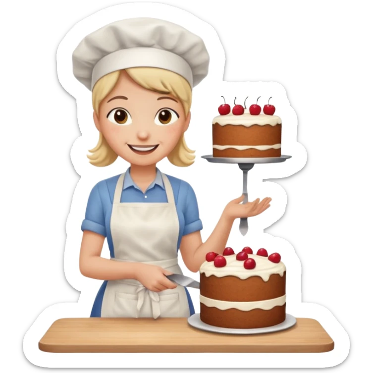 Cooking food cake maker sticker