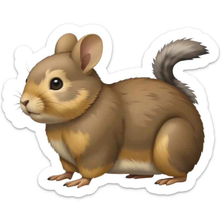 American pika animal with gray-brown fur and no tail on all fours sticker