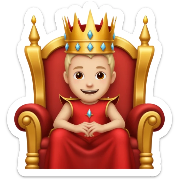 Creer une emoji qui est heureuse est diabolique avec curonne et trône  sticker