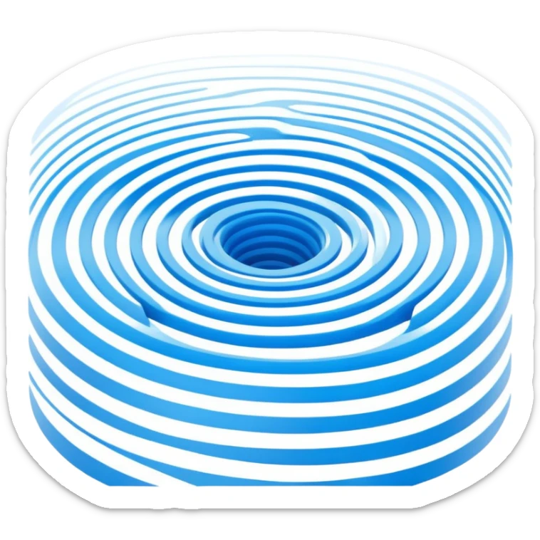 Sound waves radiating outward in curved lines, symbolizing audio, noise, or vibration — often depicted as concentric rings or speaker icon. sticker
