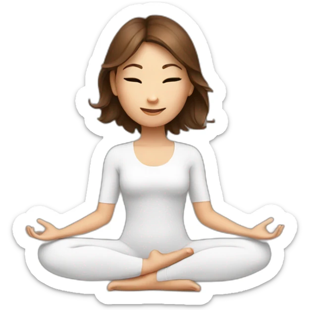Brown hair yoga girl sticker