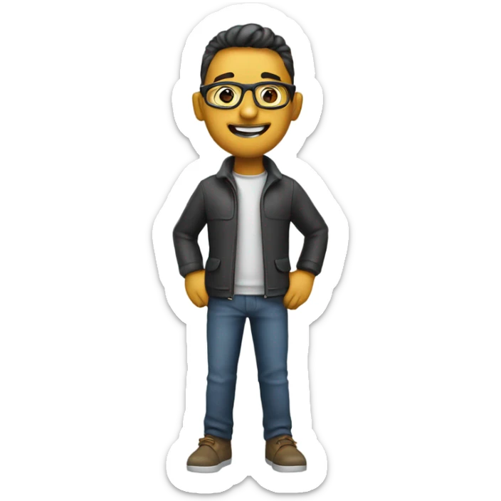 3d designer with pen sticker