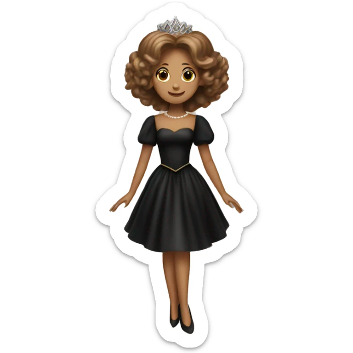 Glinda The Good Witch Wicked black Dress with brown hair sticker