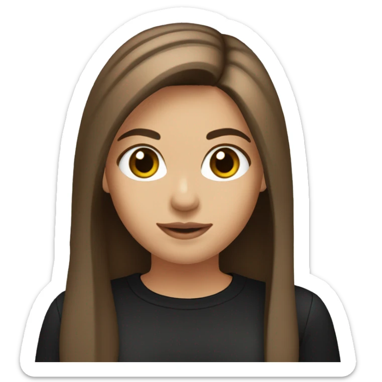 girl-with-brown-straight-hair-brown-eyes-holding microphone black shirt sticker