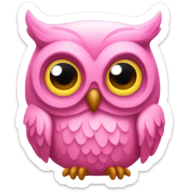 Pink owl sticker