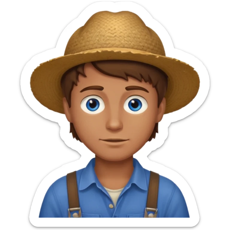 CREATE ME A NICE FARMER BOY BROWN HAIR TANNED SKIN AND BLUE EYES sticker