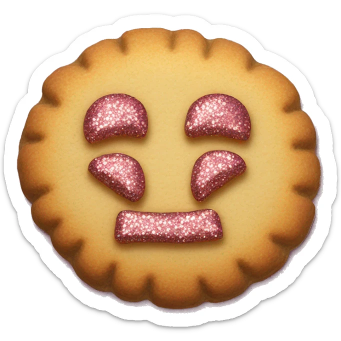 biscuit with i love you written on it and a lot of glitters sticker