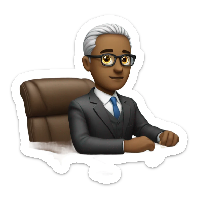 Patent lawyer at desk in in conference room sticker