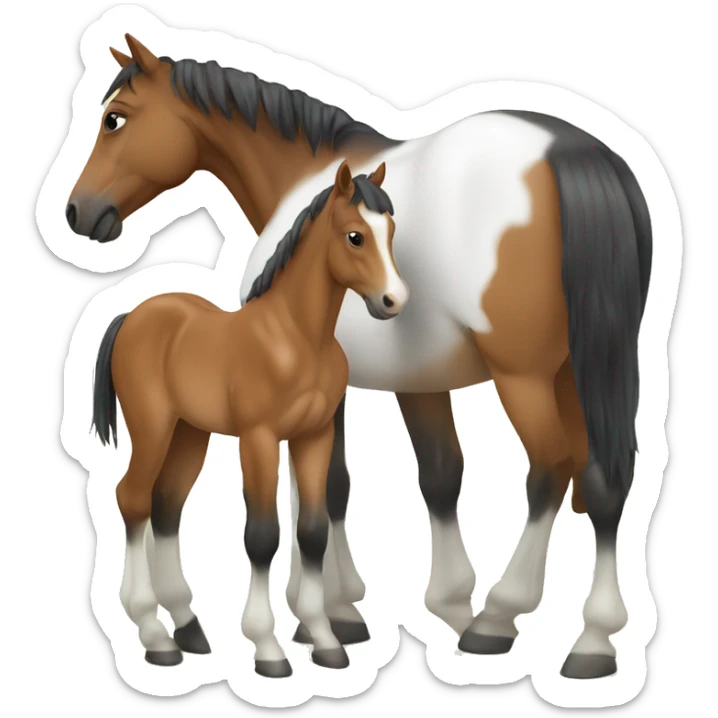 Horse with foal  sticker