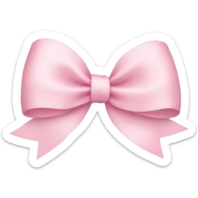light pink ribbon bow sticker