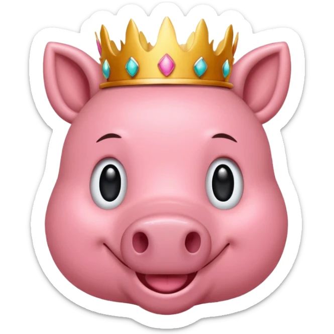 Me gustaría crear un emoji para un logo de mi nombre yeicobvalentino con un cerdito con corona sticker