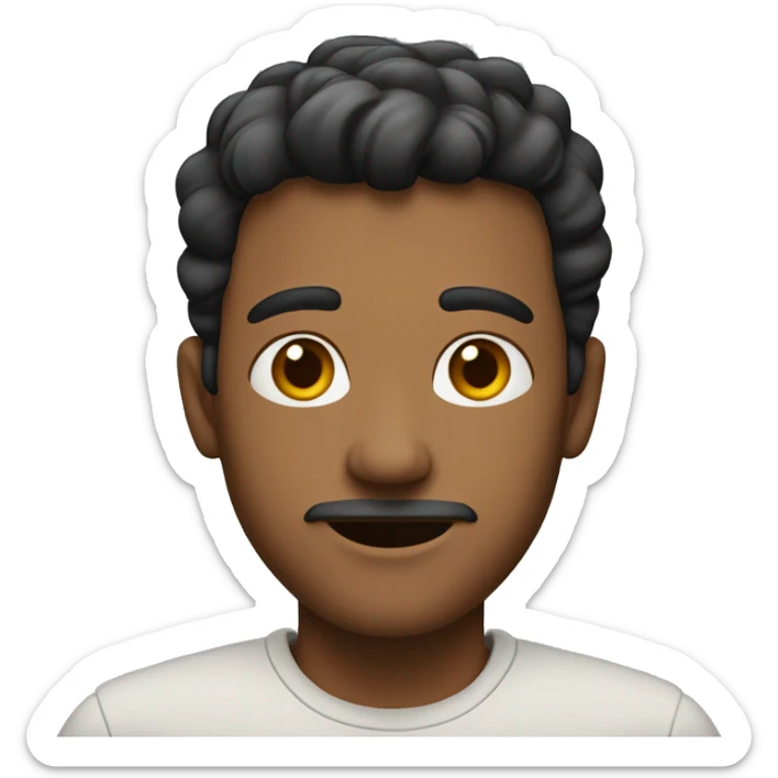 man with two skin tones (one half of this face will be one colour and the other half will be a different colour) sticker