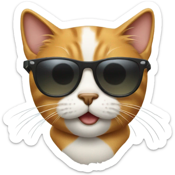 Cat with sunglasses sticker