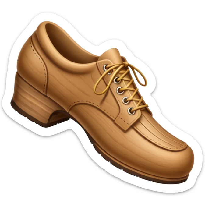 Un zapato de madera estilo Polonia . El zapato está tallado a mano. Pero de madera   sticker