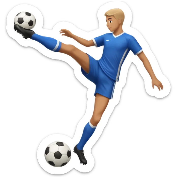 Can you generate an Apple style emoji of a Rabona soccer shot. Just show the legs sticker