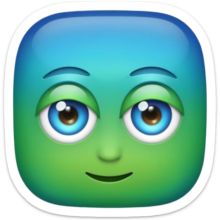 create me a discord success emoji in the form of a "W" with a blue to green gradient that is bold and eyecatching sticker