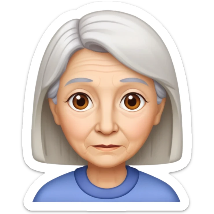 grandmother with straight hair and brown eyes sticker