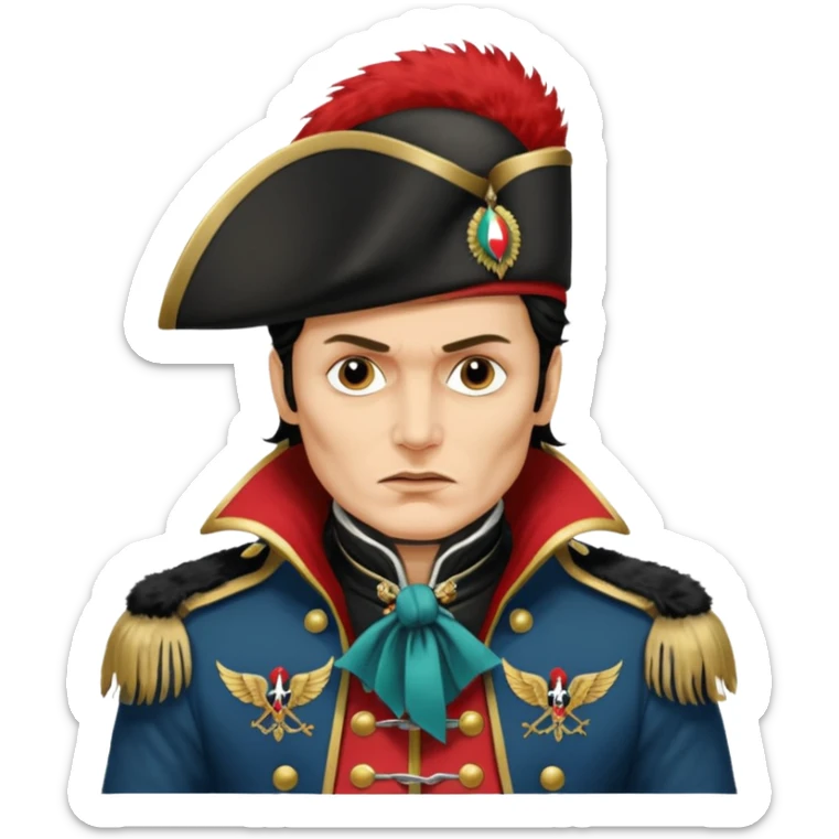 cinematic realistic Adam Ant dirty Hungarian Hussar'S JACKET with fur collar - stand and deliver! sticker