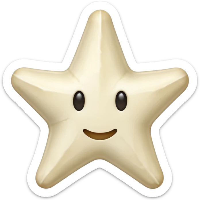 starshape made of bone. no face . no outer ridge. no eyes. no. nose. no mouthjust teh star sticker