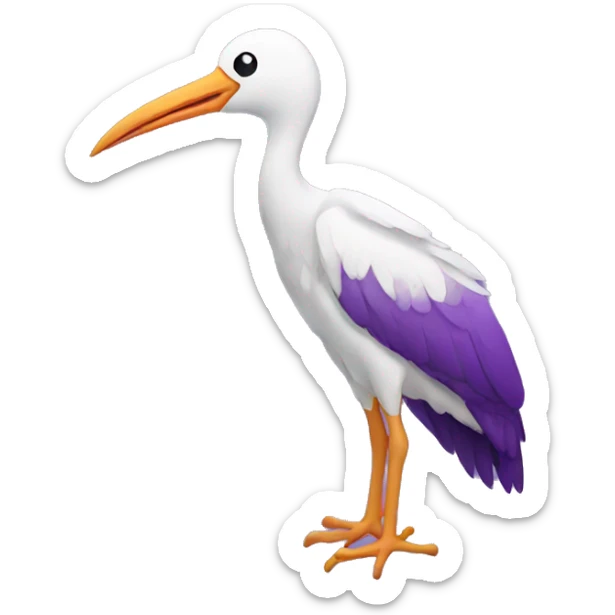 Purple stork sticker