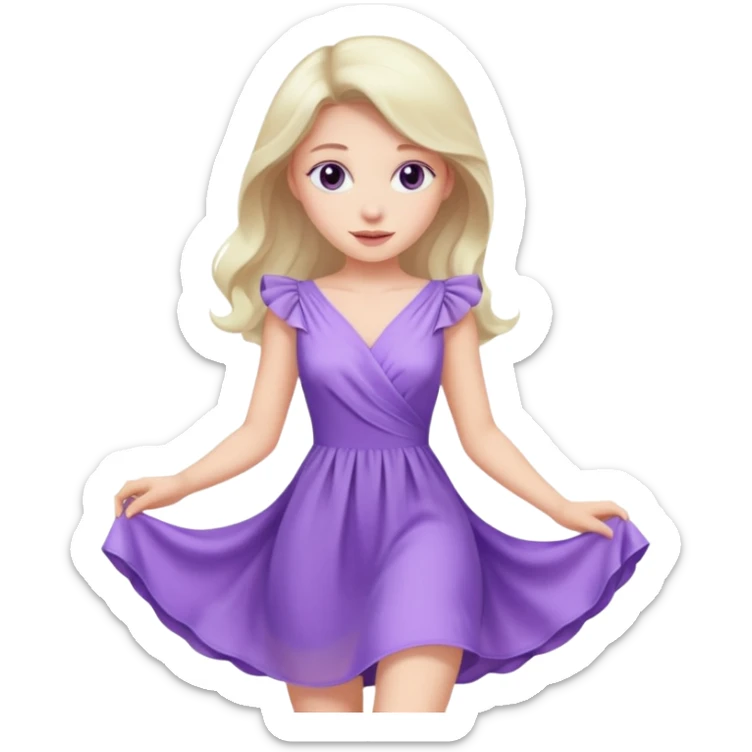 purple pastel dress sticker