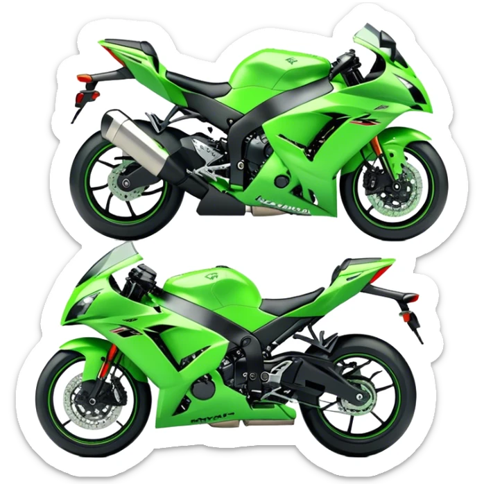 Kawasaki Ninja (Sportbike) - Kawasaki Ninja ZX-10R (Model Year: 2022) (Iconic colour: Green) sticker