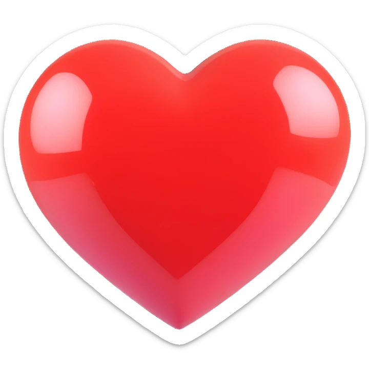 heart with a glossy highlight sticker
