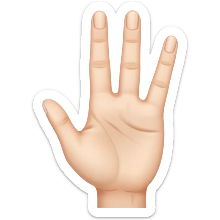 Really can't you follow instructions, I said Hand with 3 straight fingers and one bent towards the palm (the 3rd finger) sticker