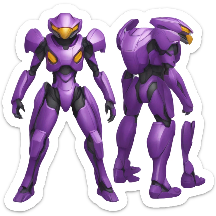 a XLR8-Genesect-Raptor-Fakémon—hybrid with a futuristic visor-helmet full body sticker