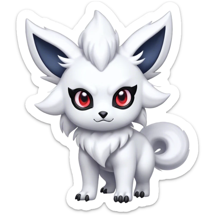 Epic Shiny Cool Cute Kawaii Absol-Zorua-Pokemon-fakemon-hybrid-animal Full Body  sticker