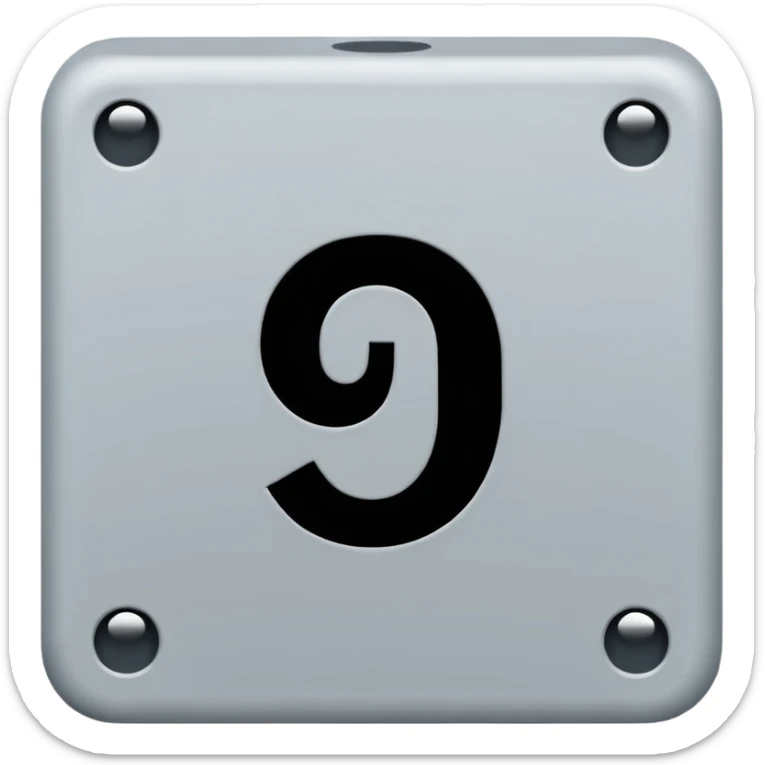 Grey square shaped character with a means it's numberblocks nine sticker
