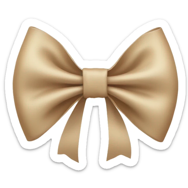 Beige bow sticker