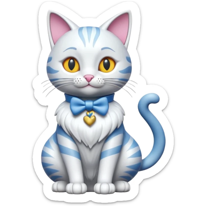 Isolated, detaile illustration of the most incredibly cool modern style disney'Alice in wonderland with cat
figurine imaginable, toy style. sticker