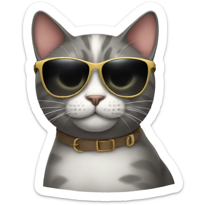 Cat with sunglasses sticker