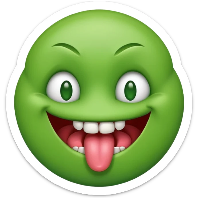 emoji with money eyes with teeth coming out of tounge sticker