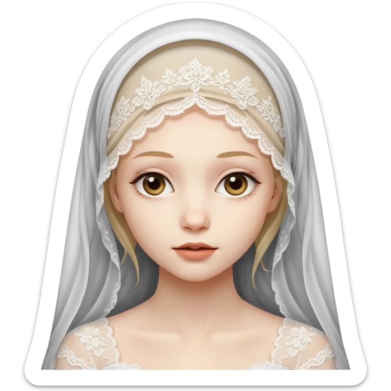 crée moi une jeune fille très belle avec le voile sticker