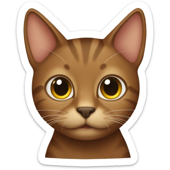 Brown cat sticker
