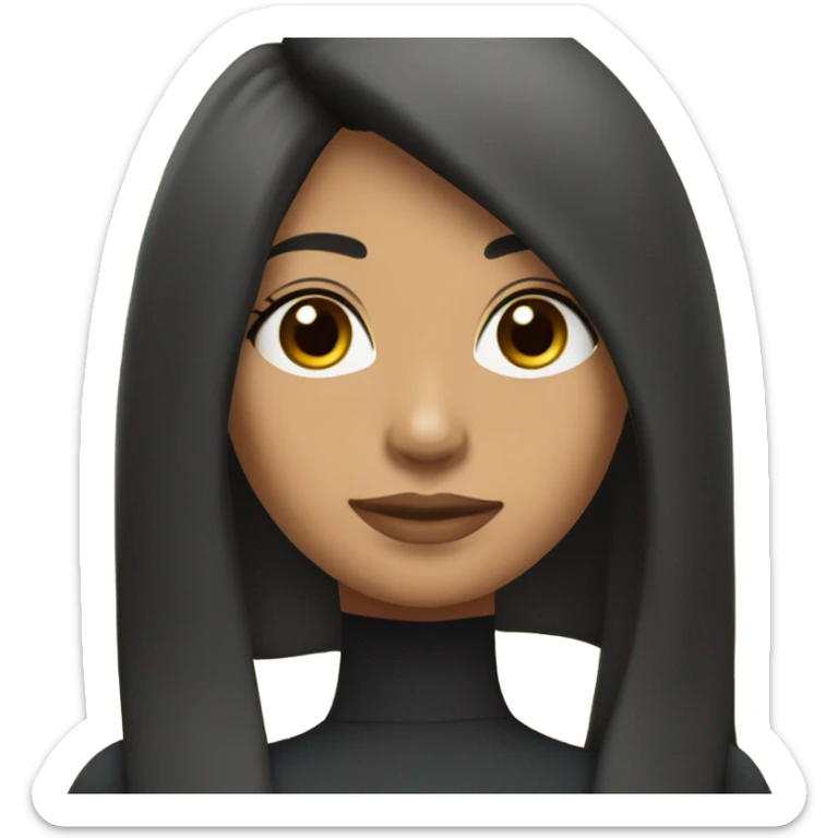 lightskin latin woman with straight long black hair wearing a yoga outfit  sticker
