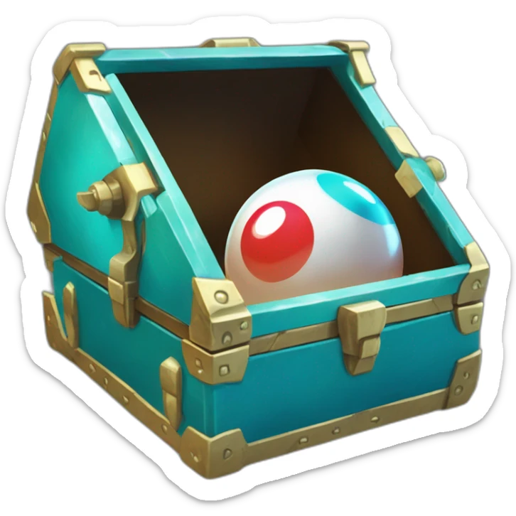 Pokemon Game LootCase Color Cyan Rich Treasure Legendary Epic Pokeballs Pokemons and Pokemon Items Inside this have Shiny Glow sticker