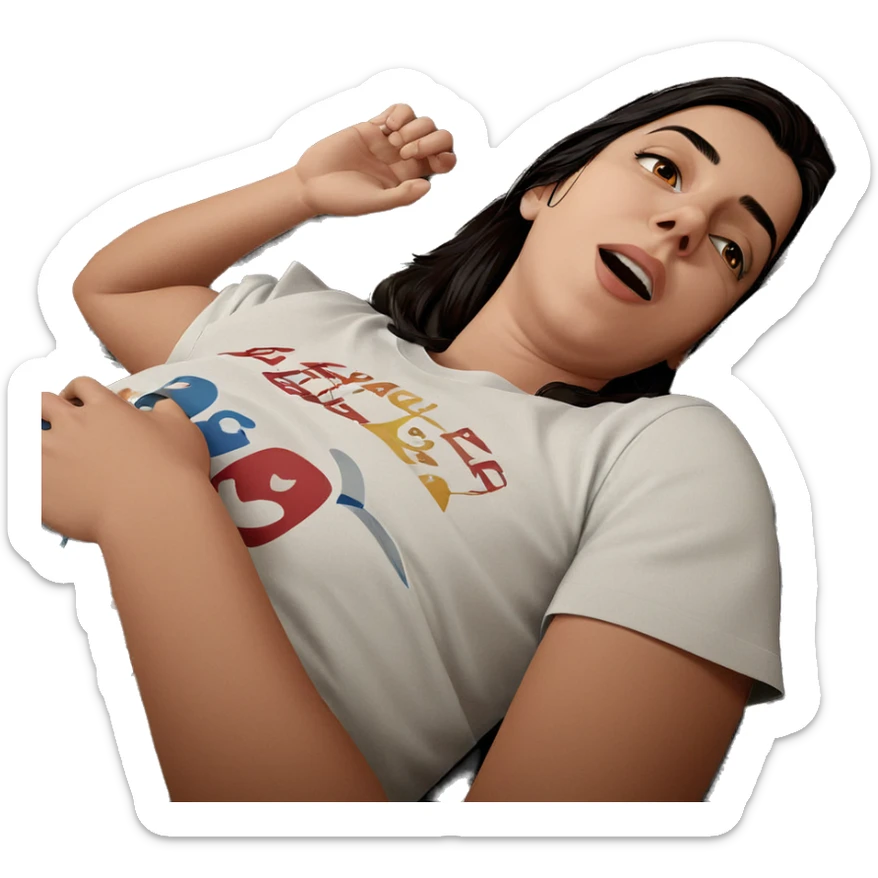 relaxed moment on the bed sticker